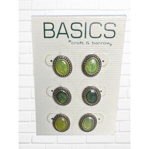 Croft & Barrow Earring Set Basics Green Studs Posts Earrings‎
